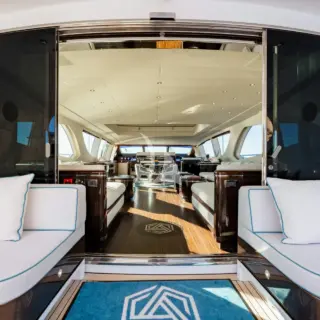 BLUE AZUR - aft deck entrance to saloon 