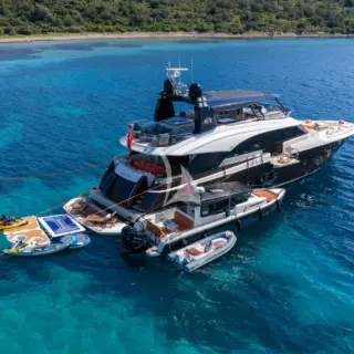 BELLA LUNA - At anchor with tenders and toys