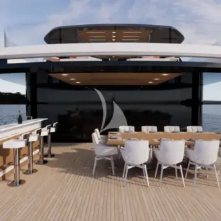 LULUS - Upper deck bar and dining table