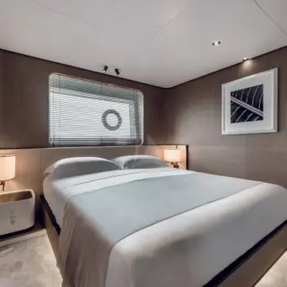 Lower deck double guest cabin - image courtesy of Azimut and the Grande 27M model. ASR photography coming soon