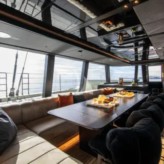 A-PLAN Main deck salon and dining table