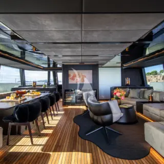 A-PLAN Main deck salon and dining table