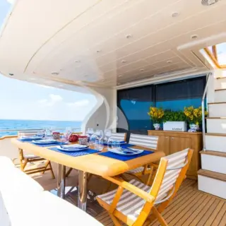 Aft deck dining area