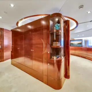 SEASCAPE V - Primary King Stateroom cupboard leading to the vanity area (on the Main Deck)