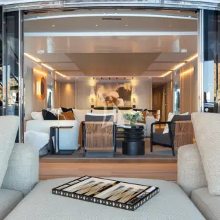 PAPER MOON - Main deck aft lounge area looking in