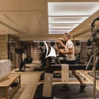 Fully equipped gym with access to the sea