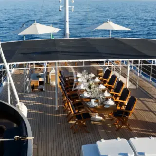 Upper aft deck al-fresco dining