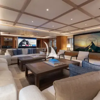 Main salon - 4K cinema projector & 120" screen