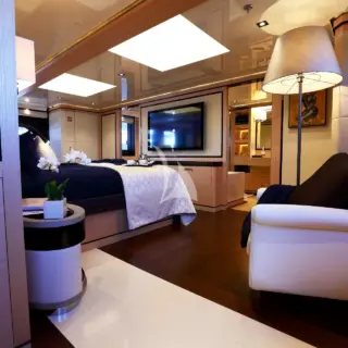 Owner's suite on wheel house deck, TV