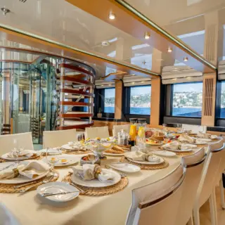 2 LADIES - Main saloon - Dining area, looking aft