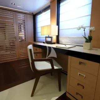 Owner's suite on wheel house deck, study