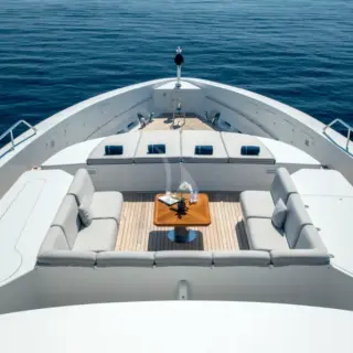 Bridge Deck with large sitting area and a massive sun pad