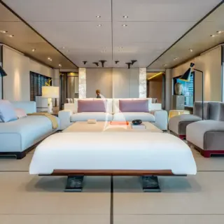 Main deck - Saloon, looking forward to the dining area