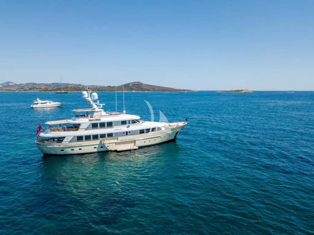 SOPRANO - At anchor, showing the bathing platform