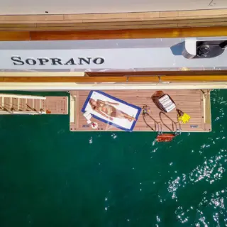 Relaxing on the bathing platform
