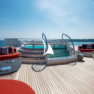 SUNRAYS sun deck forward Jacuzzi and lounge area