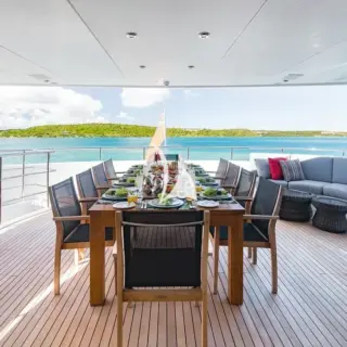 Bridge deck aft dining area