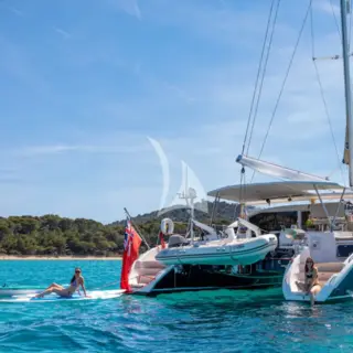 CURANTA CRIDHE - at anchor with watertoys