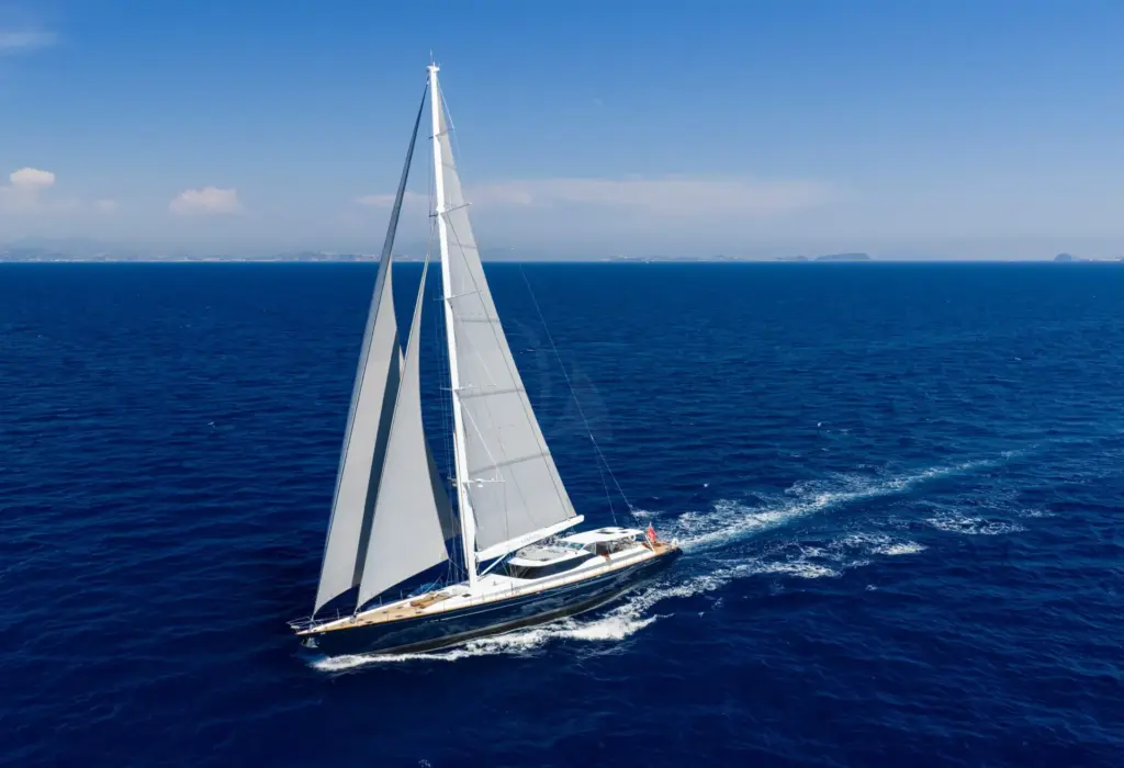 S/Y GENEVIEVE, under sail