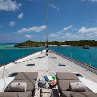 Foredeck sunbathing