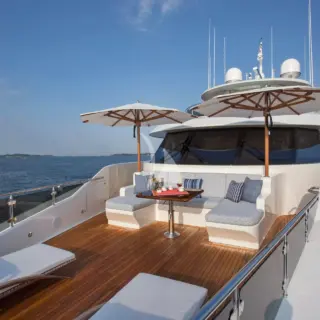 Custom Portuguese bridge with seating area