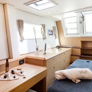 Massage bed in master cabin