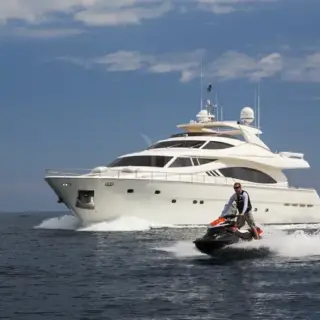 running with jetski