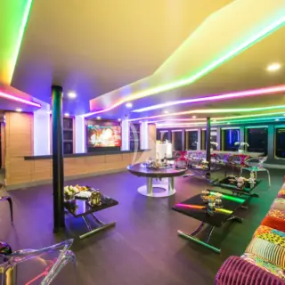 Main deck salon with karaoke set up