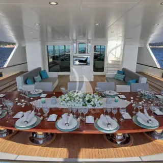 Meira main deck aft dining table