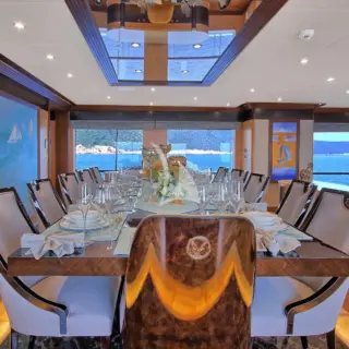 Meira main deck salon formal dining looking starboard