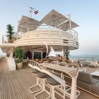 Bridge deck seating area