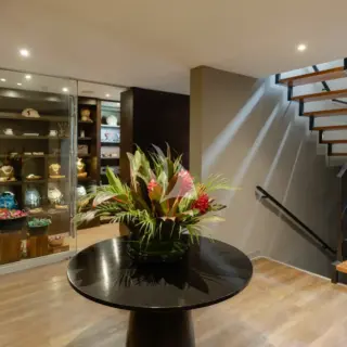 Lobby and local craft boutique