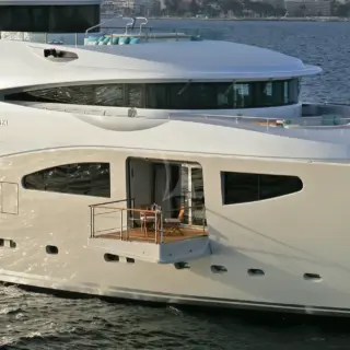Owner's stateroom balcony lowered