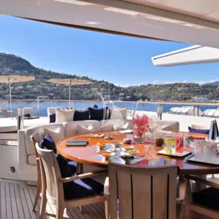 Sun deck dining area