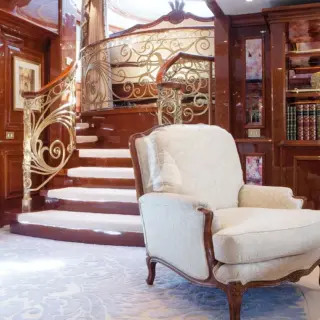 Staircase to Master suite raised bedroom