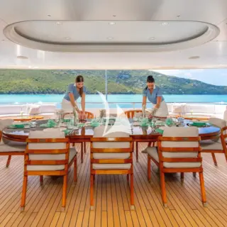 Bridge deck aft al fresco dining