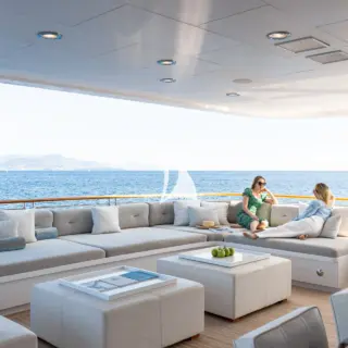 Bridge deck aft seating