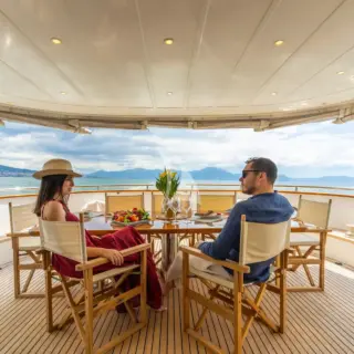 Aft deck lounge area