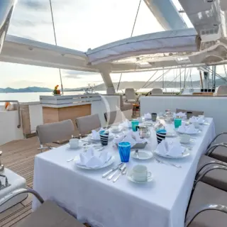 Flybridge dining area