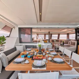Aft deck dining area