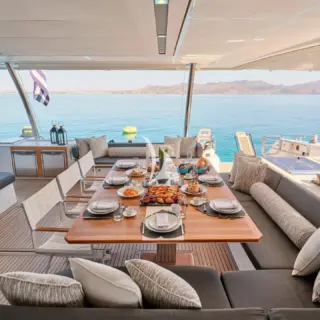 Aft deck dining area