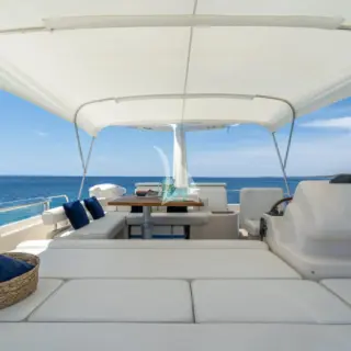 Trabucaire flybridge with Bimini