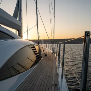 On deck for sun set views