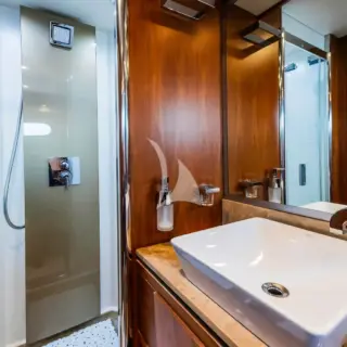 Twin cabin bathroom