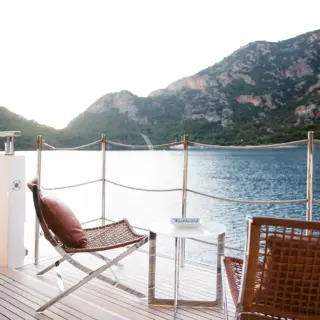 Fold down balcony