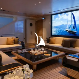 Main aft deck at night