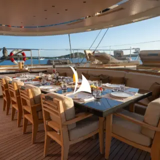 Main aft deck dining area
