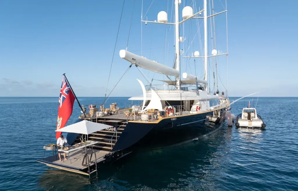 ASAHI - BBQ on aft swim platform