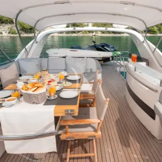 Fly bridge dining table