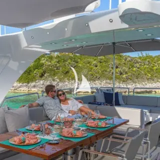 Sun deck dining area